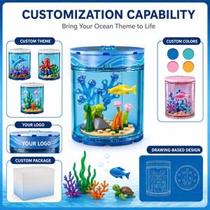 <span class=keywords><strong>Set</strong></span> di Costruzioni Acquario Colorato Personalizzabile con Pesci e Fiori Rosa, Giocattoli Vibranti per Bambini per l'Espressione Artistica e il Gioco - Product Image 5