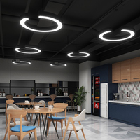 Lustre semi-circulaire 60 100cm en forme de C, luminaire suspendu LED pour centre commercial, salle de sport, bureau, magasin de vêtements, lampe de plafond commerciale