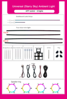 Kit d'éclairage ambiant universel pour voiture SJC, 64 couleurs, 18 en 1/22 en 1, bande lumineuse ciel étoilé, accessoires de décoration intérieure pour 98% des voitures
