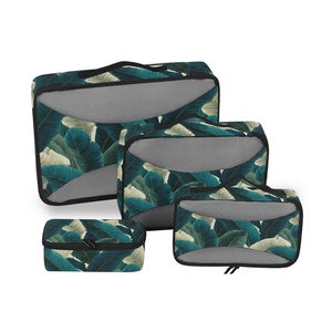 Ensemble de 4 sacs de rangement portables personnalisables pour vêtements, sacs de voyage compressibles, cubes de compression pour bagages avec dessus en maille - Product Image 1