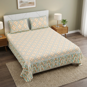 Ensemble de literie en coton imprimé à la main, drap et taies d'oreiller faites à la main, doux et respirant, vente directe - Product Image 2