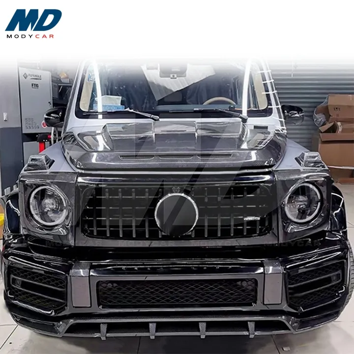 Üst araba stil kuru karbon Fiber ön dudak 2018-2019 Mercedes Benz G sınıfı W464 G500 G63 amg