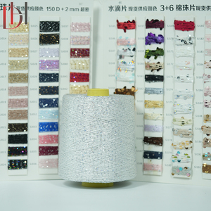 Thời Trang May 100% Polyester Quảng Đông Spun Spandex Thêu Chủ Đề Đính Cườm Đặc Sản Sợi - Product Image 1