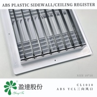 Diffuseur d'air à 3 voies en ABS, moderne, carré, haute performance, avec paroi latérale en plastique, pour une distribution efficace du CVC