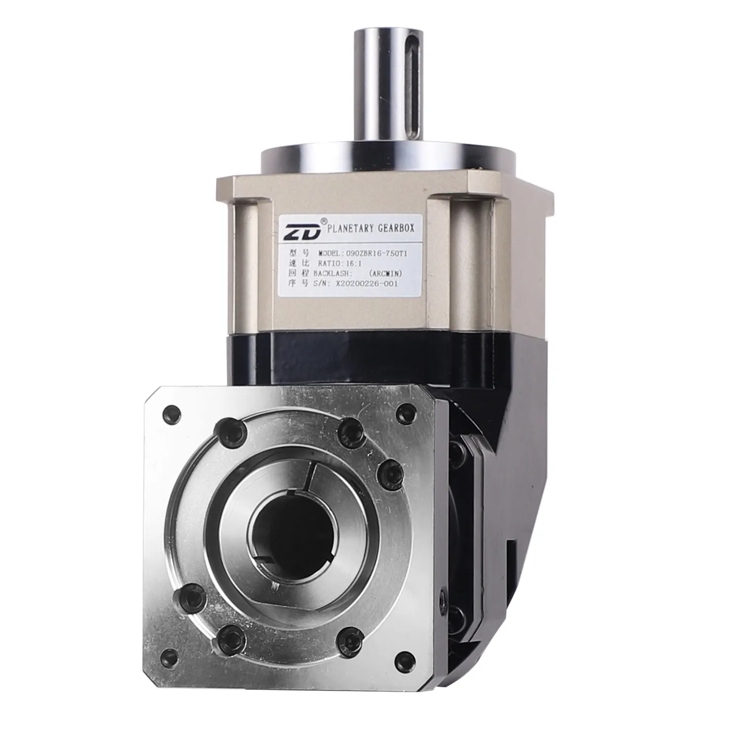 ZD Motor Round Flange Right Angle Spur Gea Helical Gear Low Backlash Planetary Gearbox Speed Reducers for Servo Motor ZDWE 80