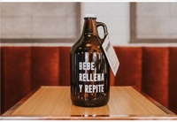 Bouteilles en verre de laboratoire ambrées de 1L, 2L, 2,5L, 4L avec bouchons à couronne pour l'emballage de bière, de vin, de produits chimiques, forme carrée, surface givrée