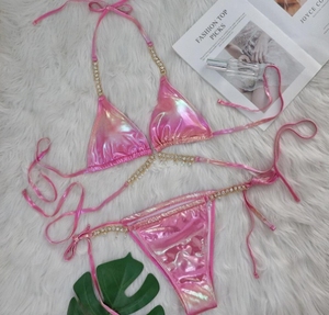 Maillot de bain sans bretelles de luxe Bikini personnalisé à blocs de couleurs vente en gros - Product Image 5