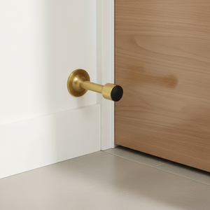 Butée de <span class=keywords><strong>porte</strong></span> extra longue sans perçage - Butée de <span class=keywords><strong>porte</strong></span> murale en cuivre massif doré, garantie 3 ans pour portes de salle de bain lourdes - Product Image 1