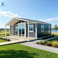 Maison conteneur moderne de 20 pieds extensible et respirante avec structure en acier pour bureau, villa, ou bureau à domicile, livraison rapide, avec terrasse