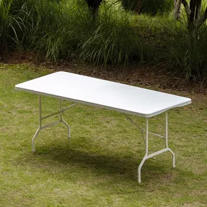 Benbest Design moderno 180cm rettangolo PE plastica pieghevole tavolo leggero per eventi da pranzo all'aperto cucina hotel uso giardino