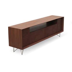 Soporte de TV moderno Moduuli, muebles de entrada de madera maciza con estilo para sala de estar con almacenamiento funcional de diseño elegante - Product Image 1