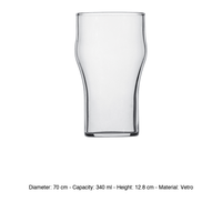 Verre à bière trempé Nonic 34 cl Arcoroc H 12,8 cm Ø 7 cm