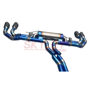 Silenciador SKYLEY Catback azul de titanio para <span class=keywords><strong>Lamborghini</strong></span> URUS 4,0 2018 + coche deportivo con sistema de <span class=keywords><strong>escape</strong></span> de válvula de fábrica OEM de tubo X - Product Image 3