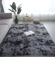 Tapis de chevet moderne pour chambre à coucher, tapis en fourrure tie-dye pour intérieur, décoration de chambre d'enfant, 50*80cm, tapis doux pour salon, moelleux