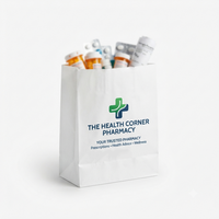 Vente flash - Sacs en papier kraft écologiques personnalisés et recyclables - Sacs en papier blanc pour emballages de médicaments - Sacs en papier pour pharmacies