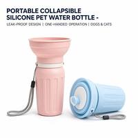 Bouteille d'eau pliable portable pour chien de 620 ml avec bol en silicone, anti-fuite, bouteille à boire pour animaux de compagnie, accessoires de voyage pour animaux de compagnie en plein air