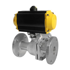 Vanne à boisseau sphérique pneumatique COVNA à 3 voies, raccord en T, à bride en bronze, pour le contrôle des acides, avec réduction tarifaire, OEM, Vente de liquidation B2B - Product Image 1