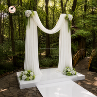 Support de toile de fond réglable ANNIELU en forme de T, 2 pièces, cadre en aluminium robuste pour cérémonies de mariage en extérieur, vente en gros
