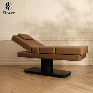 Wholesale Low Price New Beauty Salon Electric Facial Massage Luxury <b>Adjustable</b> Height Electric Brown Massage Facial Bed - Product Image 2