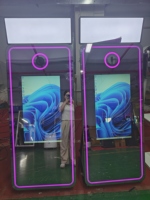 Photo Booth Cermin Ajaib Kaca 70 Inci Layar Sentuh 43 Inci I5 Generasi ke-6 8+256GB SSD Kamera Lampu RGB untuk Pernikahan