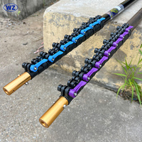 Pôle d'extension télescopique en fibre de carbone de haute résistance 18ft 20ft 45ft 60ft avec pince