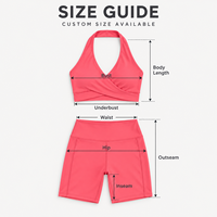 Ensemble de yoga deux pièces personnalisé pour femme : soutien-gorge de sport dos nu et short cycliste taille haute avec poches pour la pratique du yoga
