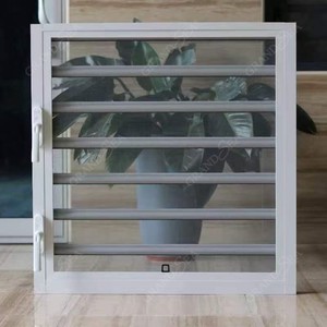 Caribbean bão bằng chứng chống trộm nhôm đôi Tempered Glass louver jalousie cửa sổ - Product Image 3