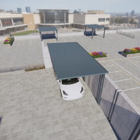 Abri voiture en aluminium, design moderne, toit en polycarbonate imperméable, structure en aluminium, abri pour 3 voitures, stationnement extérieur