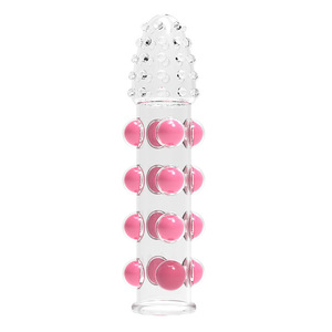 Secret Love Dragon Ball Wolf Fang Cover Transparent Pink TPE Male Wearable Penis Cover Erotic Crystal Adult Toy Sex Product - Product Image 1