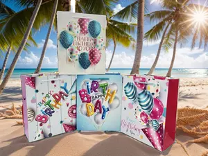 जन्मदिन और उत्सव उपहार पैकेजिंग के लिए सुरुचिपूर्ण और अद्वितीय डिजाइन टिकाऊ पेपर बैग