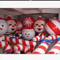 Décoration de Noël gonflable, grande canne en sucre d'orge gonflable pour l'extérieur, décorations de Noël gonflables, ballons gonflables de Père Noël