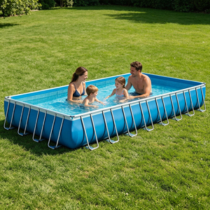 <span class=keywords><strong>Piscina</strong></span> <span class=keywords><strong>Desmontable</strong></span> de Lona para Adultos y Niños, con Soporte de PVC, <span class=keywords><strong>Piscina</strong></span> Elevada con Marco de Acero Metálico, <span class=keywords><strong>Piscina</strong></span> Portátil Grande para Exteriores - Product Image 6