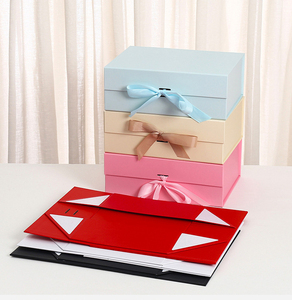 Luxury Foldable Magnetic <b>Boxes</b> Custom Logo Cardboard Box Cosmetics Gift Packaging Paper <b>Boxes</b> with Ribbon Bowknot - Product Image 3