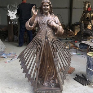 Décoration extérieure, Sculpture en Bronze religieux, Statue en Bronze grandeur nature, Statue en métal de Saint-prince avec bébé jésus - Product Image 5