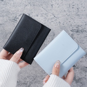 Ultra dünne Damen Casual Short Wallet Reiß verschluss Verschluss knopf Multifunktion aler Karten inhaber Student Ticket Portemonnaie Klein - Product Image 1