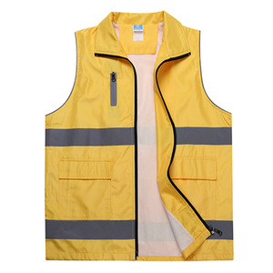 Chaleco reflectante de seguridad azul con rayas reflectantes, ropa de trabajo unisex para actividades al aire libre, otoño primavera 2023 - Product Image 2