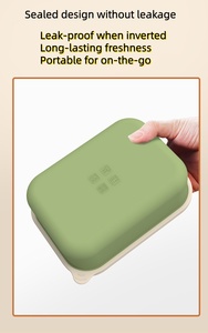 High-Capacity Four Grid Food Grade Silicone Bento Lunch Box BPA Free Heatable Leak Proof with <strong>Lid</strong> - Product Image 4