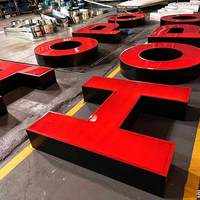 Lettres d'alphabet personnalisées anti-rouille, éclairées par l'avant, en acier inoxydable poli, en acrylique solide, avec éclairage LED, pour la décoration publicitaire