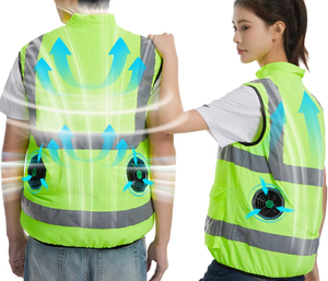 เสื้อกั๊กพัดลมสำหรับคนทำงานกลางแจ้งในฤดูร้อน เสื้อกั๊กทำความเย็นพร้อมแถบสะท้อนแสง - Product Image 1
