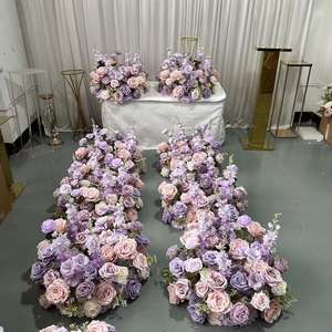 Centro de Mesa de Flores Artificiales de 60 cm, Color Rosa Púrpura, Personalizable, Artesanía Precisa, para Decoración de Mesa de Boda o Banquete - Product Image 1