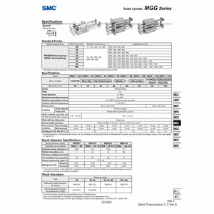 Cylindre de guidage MGGLB32-300-HN SMC Pneumatics - Product Image 1