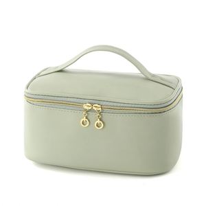 Bolsa Organizadora de Maquillaje de Moda para Mujer, Bolsa de Cosméticos de Cuero PU Duradera con Asa para Viaje, Estuche de Almacenamiento de Cosméticos - Product Image 4