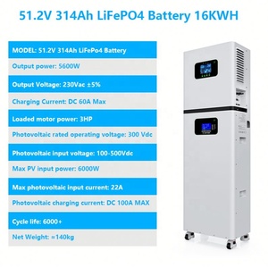 Paquete de Baterías de Litio Solares de 16 kWh, 48 V, 300 Ah, Sistema de Energía Solar, Batería de Almacenamiento de Energía Doméstica de 51,2 V, 314 Ah - Product Image 2