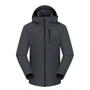 Stock Blank Custom Logo Outdoor Windproof Mens Windbreaker Jacket 100% Polyester Waterproof Hiking Jackets for Men - Product Image 4