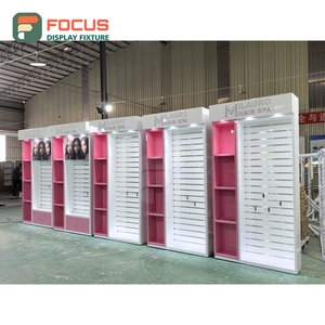 Retail Hair Wig Display Cabinet Multi Shelf Glass Door Drawer Lockable Hair Store Display Cabinet Unit - Product Image 4