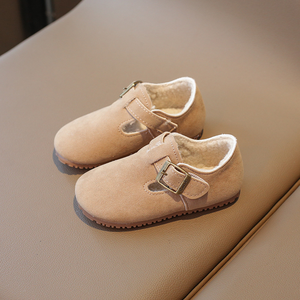 2025 Autumn and Winter New Retro Suede <strong>Kids</strong> <strong>Loafers</strong> with Cotton Lining for Warmth - Product Image 4