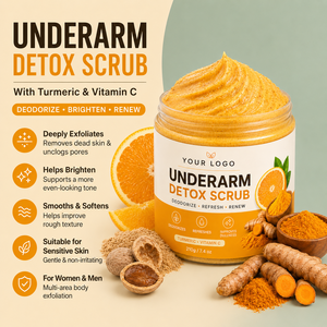 ODM Natural Underarm <b>Scrub</b> Deep Exfoliating improve Rough Dry Dull Pigmentation Turmeric Extract Underarm <b>Body</b> Whitening <b>Scrub</b> - Product Image 1