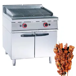 Hot Bán Thương Mại Bảng Truy Cập Hàng Đầu Dọc Barbeque Gas Lava Rock Nướng Với Tủ Thiết Bị Nhà Bếp Nấu Ăn Dòng