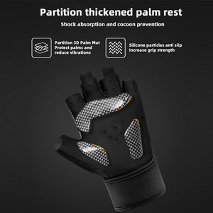 <span class=keywords><strong>Guantes</strong></span> Deportivos Unisex de Medio Dedo, con Palma Antideslizante de PU Grueso, Absorbentes de Sudor, para Entrenamiento y Gimnasio - Product Image 6