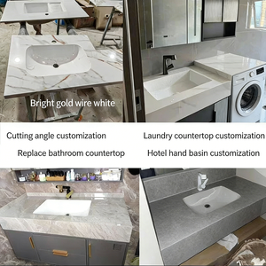 <span class=keywords><strong>Encimeras</strong></span> de Cerámica sin Juntas de Fábrica para Baño con Superficie de Piedra Natural para Decoración - Product Image 4